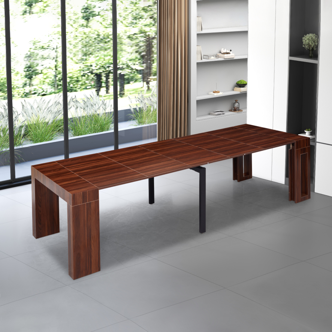 קונסולה נפתחת לפינת אוכל 3 מטר דגם הרמס Hermes אגוז | מבית WOODY