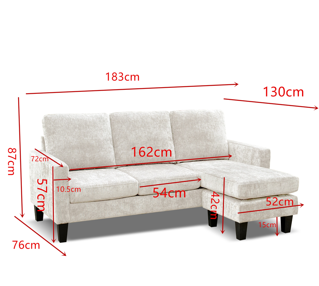 מערכת ישיבה פינתית קומפקטית ומודולארית דגם ספרינג אפור