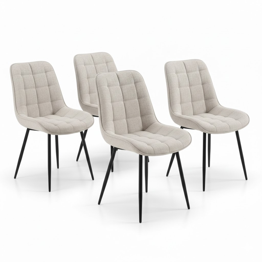 סט 4 כסאות לפינת אוכל מרופדים דגם ג’ספר JASPER בז'