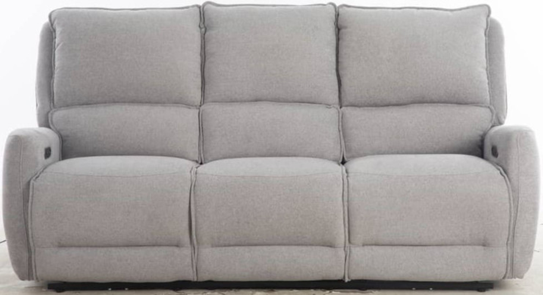 ספה עם ריקליינרים חשמליים דגם גנובה Genova-3 אפור בהיר