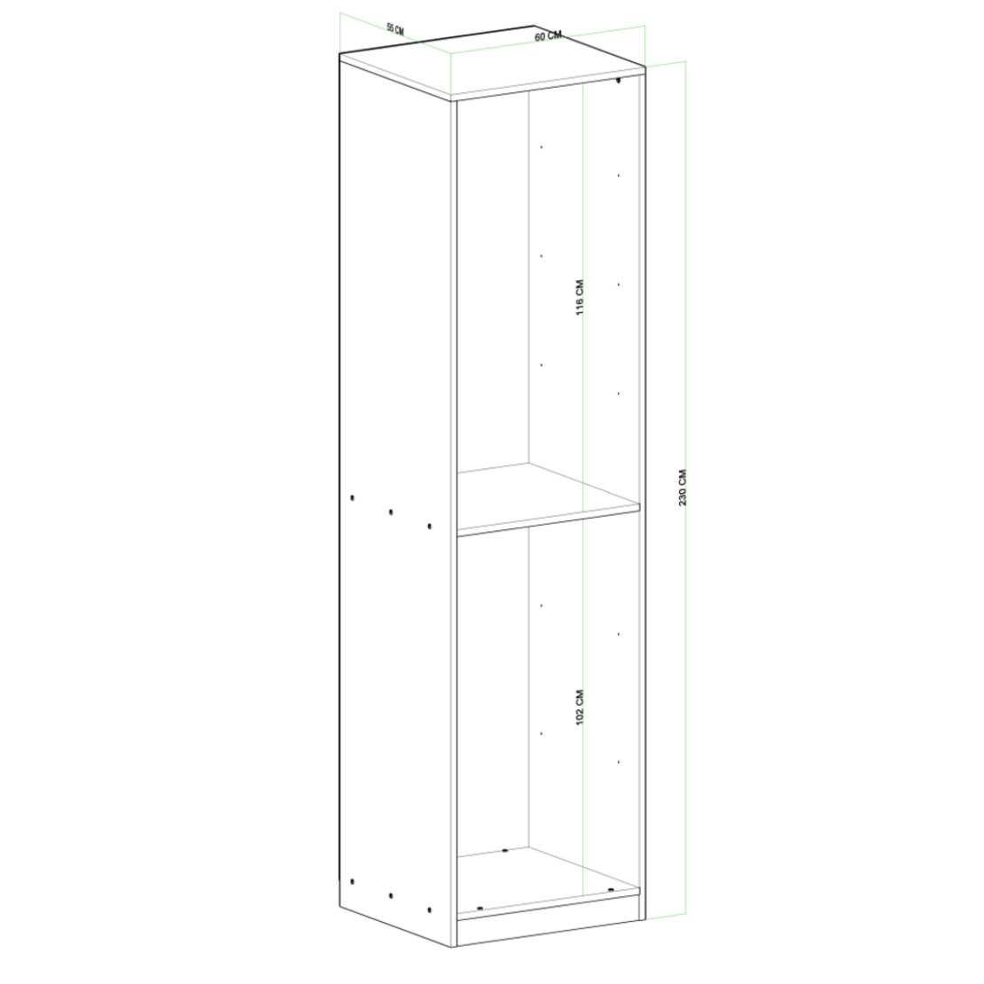ארון אחסון מודולרי רחב 280 דגם טליה Z100 לבן