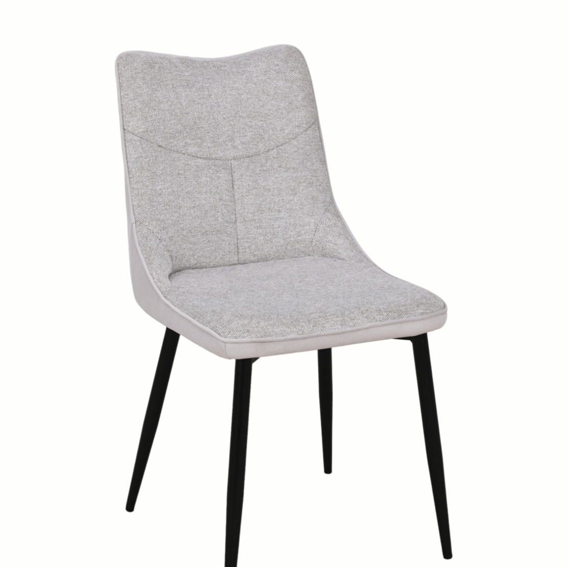 זוג כיסאות מעוצבים לפינת אוכל מרופדים בד רחיץ דגם דקל קפוצינו קרם