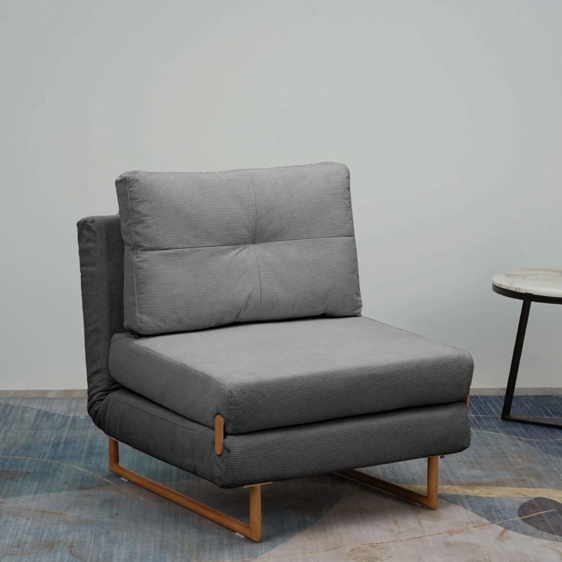 כורסא ברוחב 80 נפתחת למיטה מרופדת בד רחיץ דגם לילך אפור