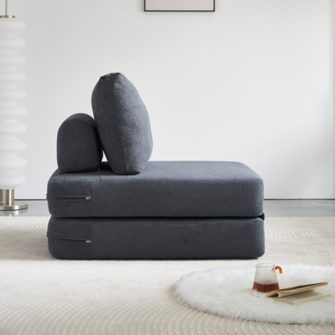 כורסא נפתחת למיטת יחיד דגם אתנה ATENA אפור כהה