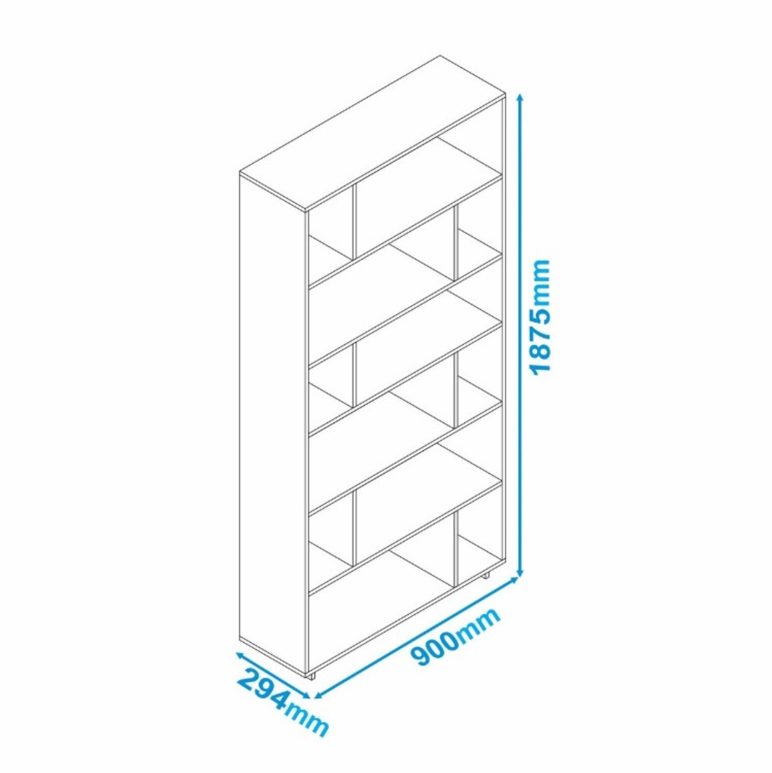 כוורת כוננית מדפים רוחב 90 דגם לופט LOFT שחור