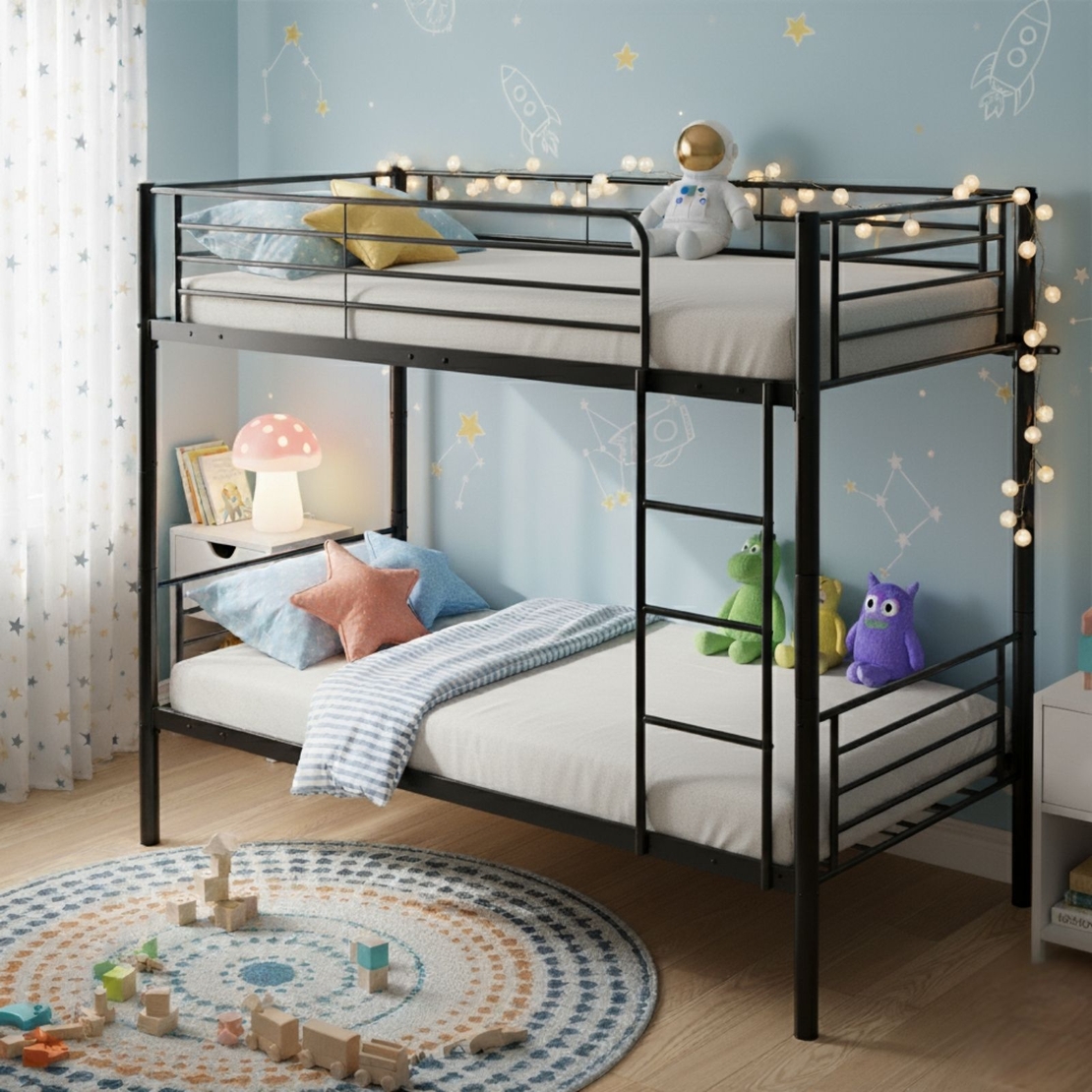 מיטת קומותיים ממתכת דגם דואט Duet שחור