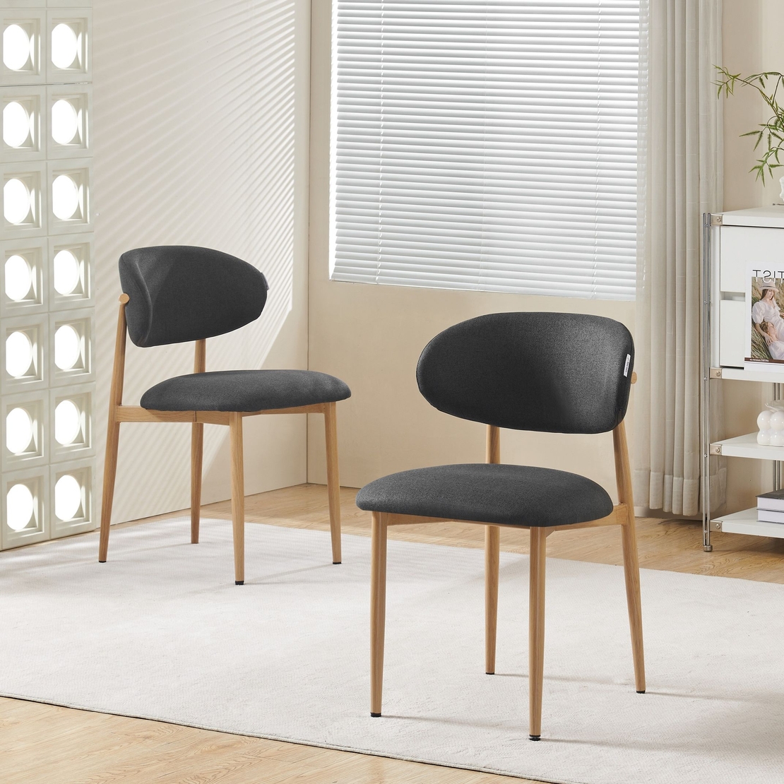 סט 4 כסאות מרופדים דגם אלון ALON בז' אפור כהה