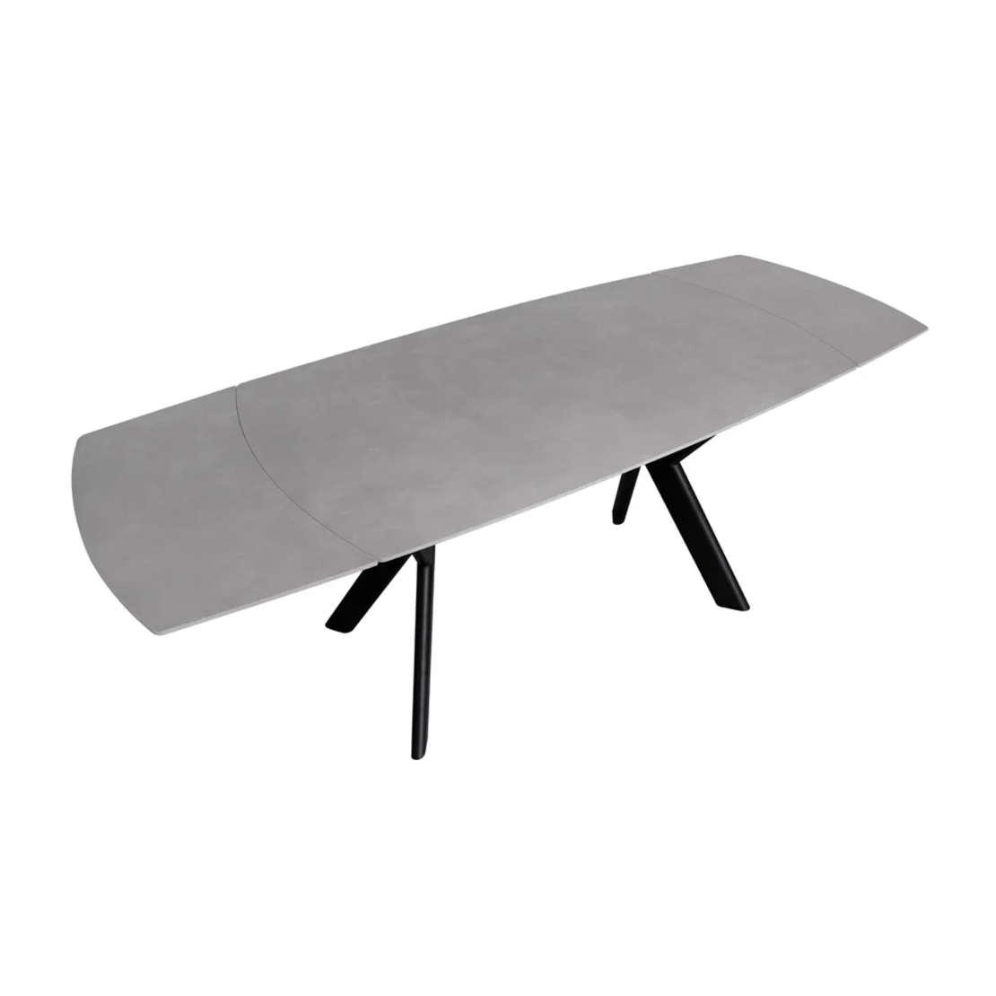 שולחן אוכל אבן קרמית נפתח 1.6-2.4 מ' עם רגלי ברזל דגם גלבוע אבן