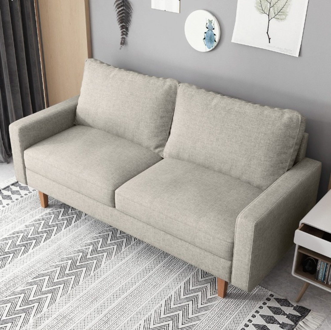 ספה תלת מושבית מעוצבת דגם לרה LARA חום בהיר (בז')