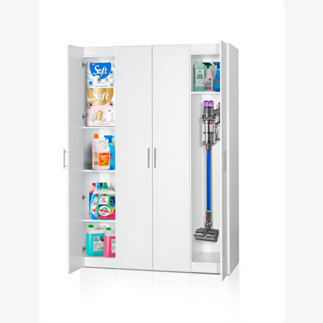 ארון שירות 4 דלתות למכונת כביסה ולמייבש דגם נדב 414 מבית יראון YIRON - תוצרת ישראל