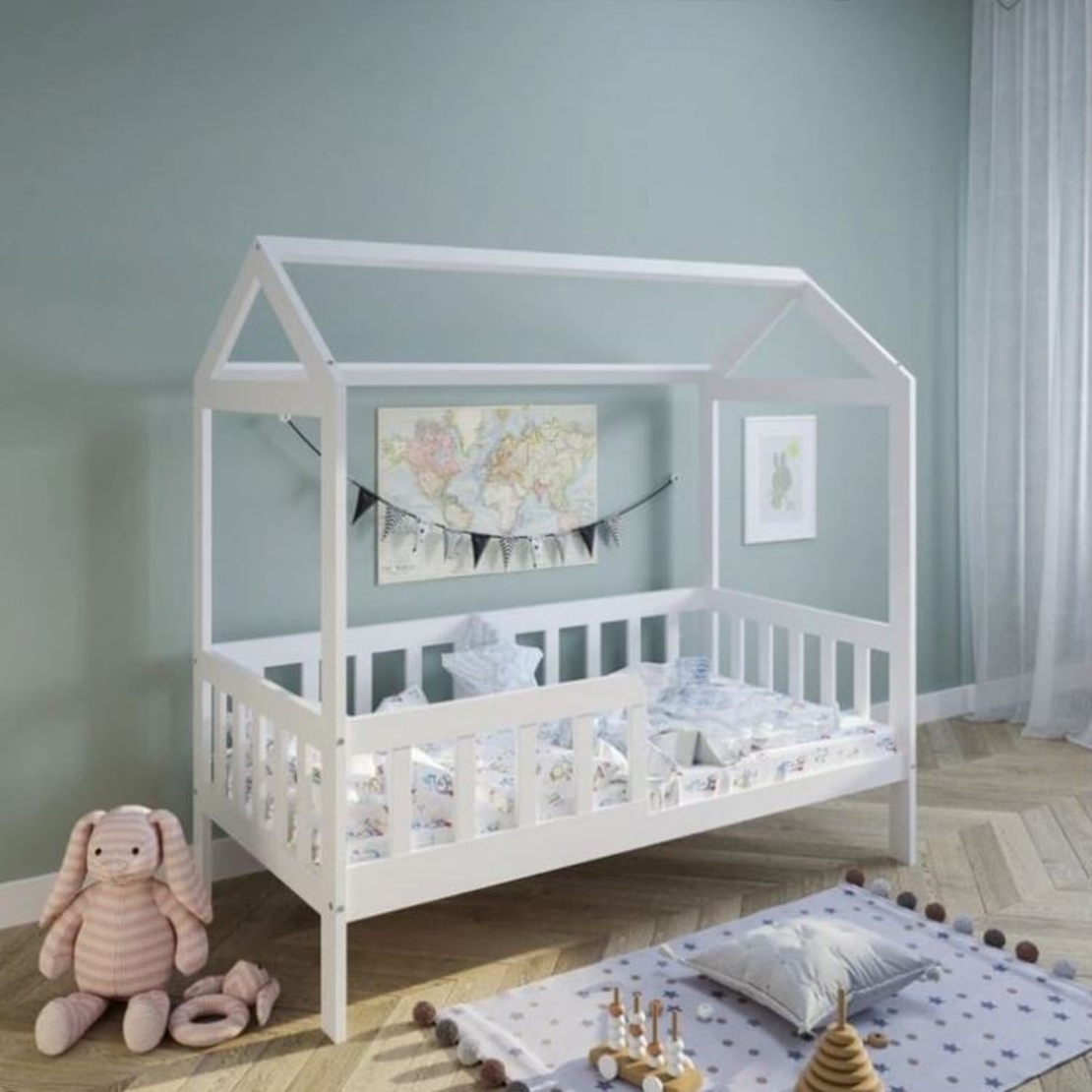 מיטת ילדים בצורת בית כוללת מזרנים מעקה בטיחות ומיטת חבר דגם טדי TEDDY
