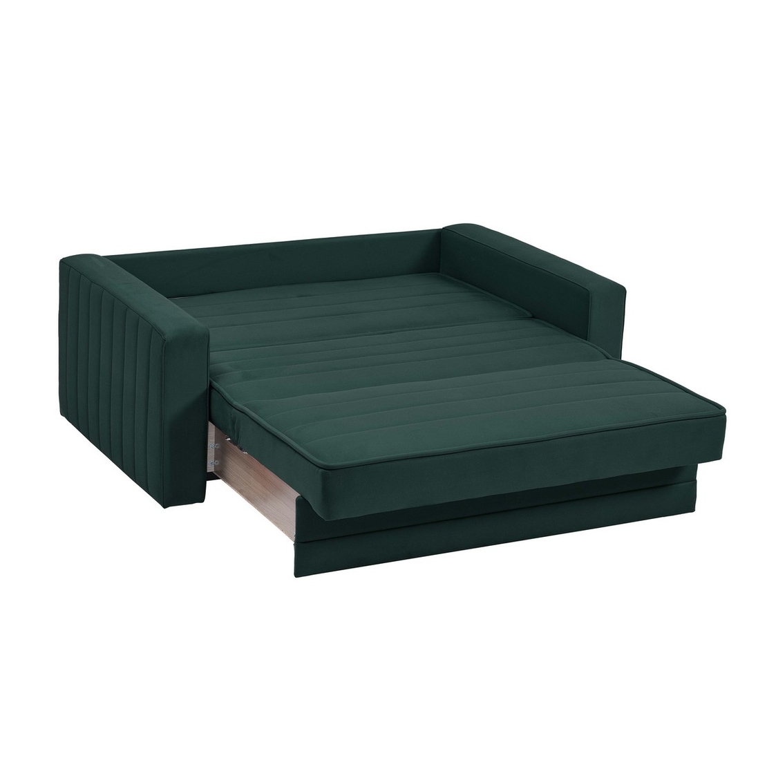 ספה דו-מושבית נפתחת למיטה זוגית עם ארגז מצעים דגם דומו DOMO ירוק
