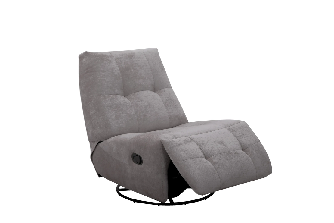 כורסת טלוויזיה מסתובבת עם מנגנון נדנוד והדום נשלף דגם ליאור אפור