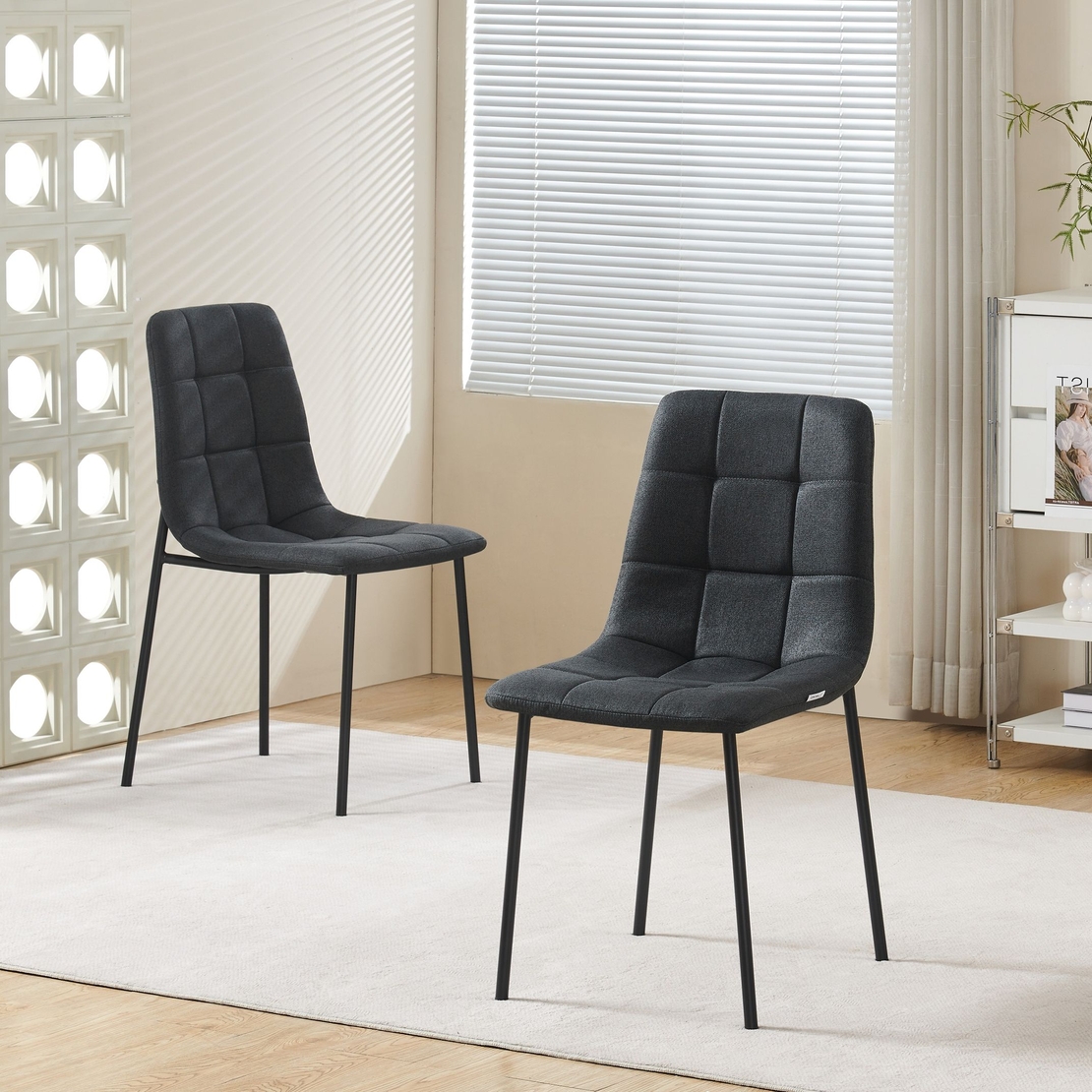 סט 4 כסאות מרופדים דגם רון RON אפור כהה