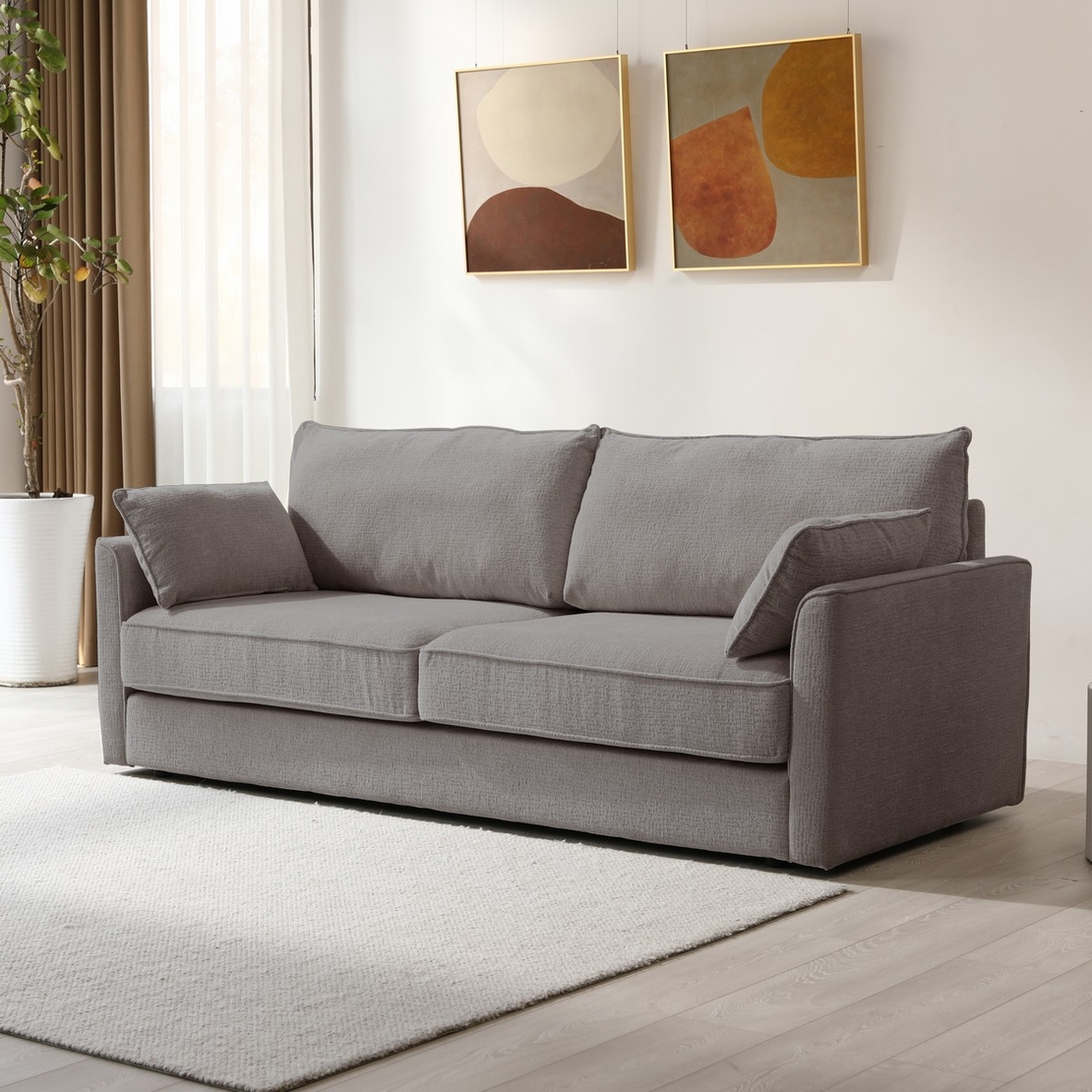 ספה תלת מושבית נפתחת למיטה זוגית דגם פר-אקס PAREX אפור