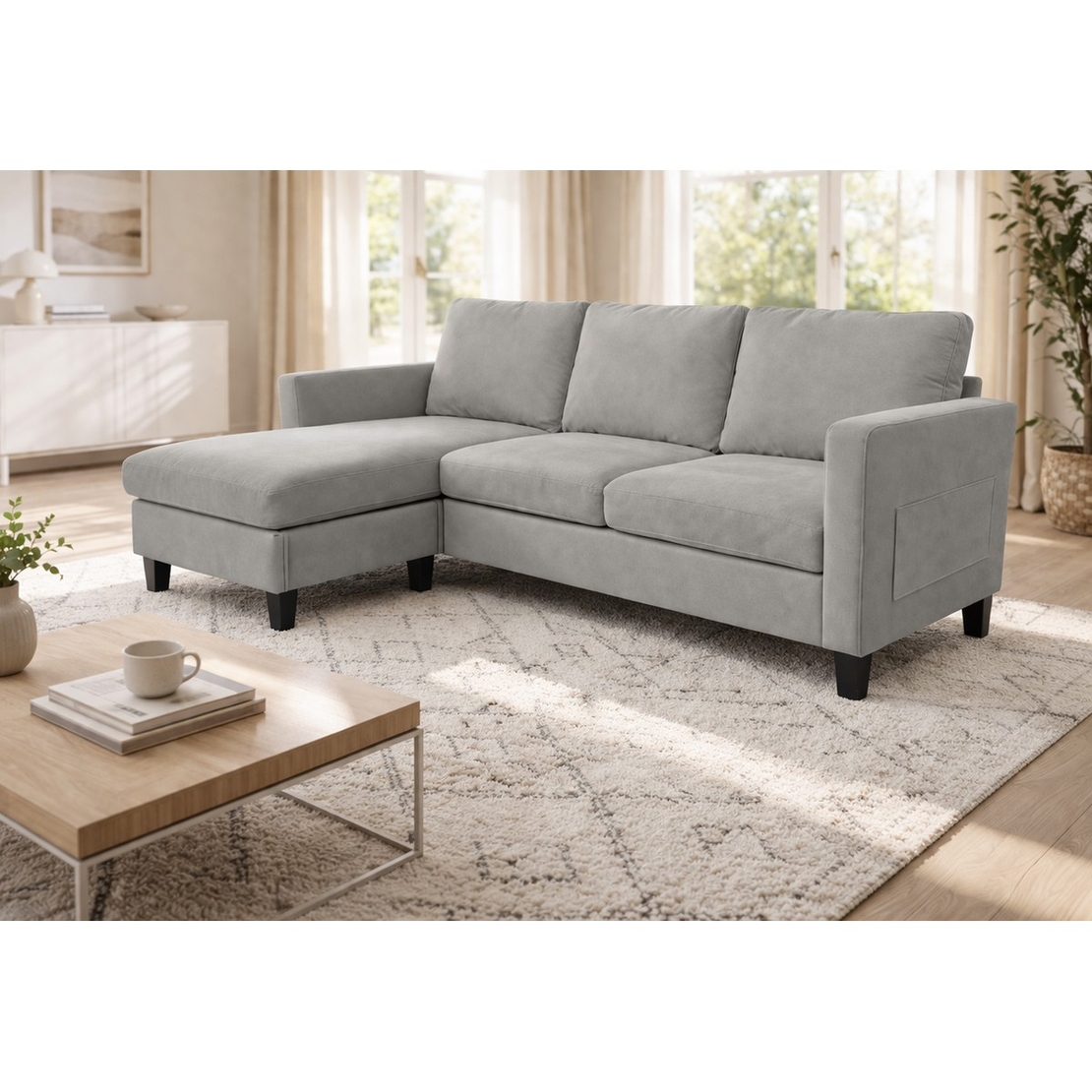 סלון פינתי מודולרי קומפקטי דגם פימס PIMS אפור