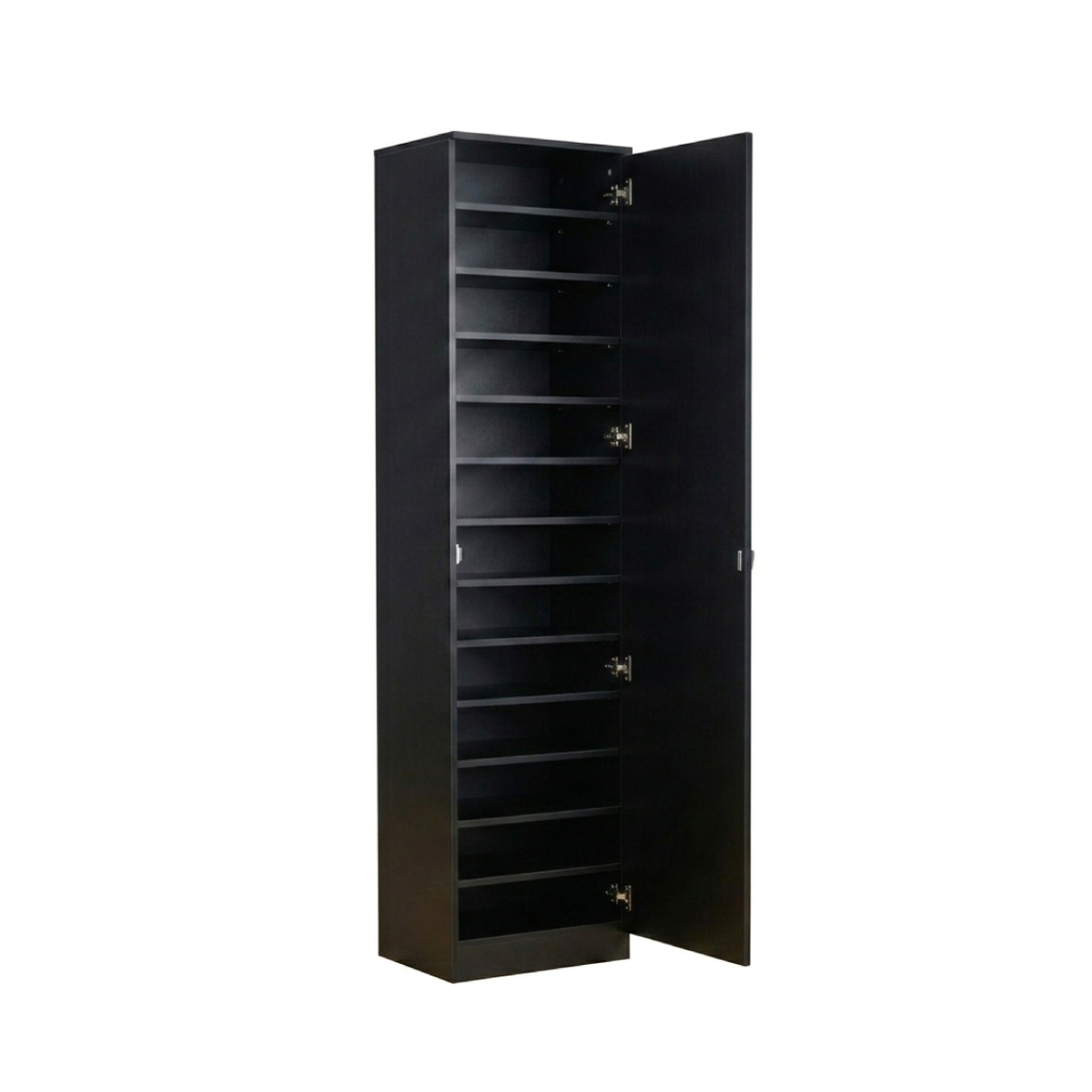 ארון נעליים 13 תאים מעוצב 45×200 עם מראה דגם ריו Rio שחור | מבית WOODY