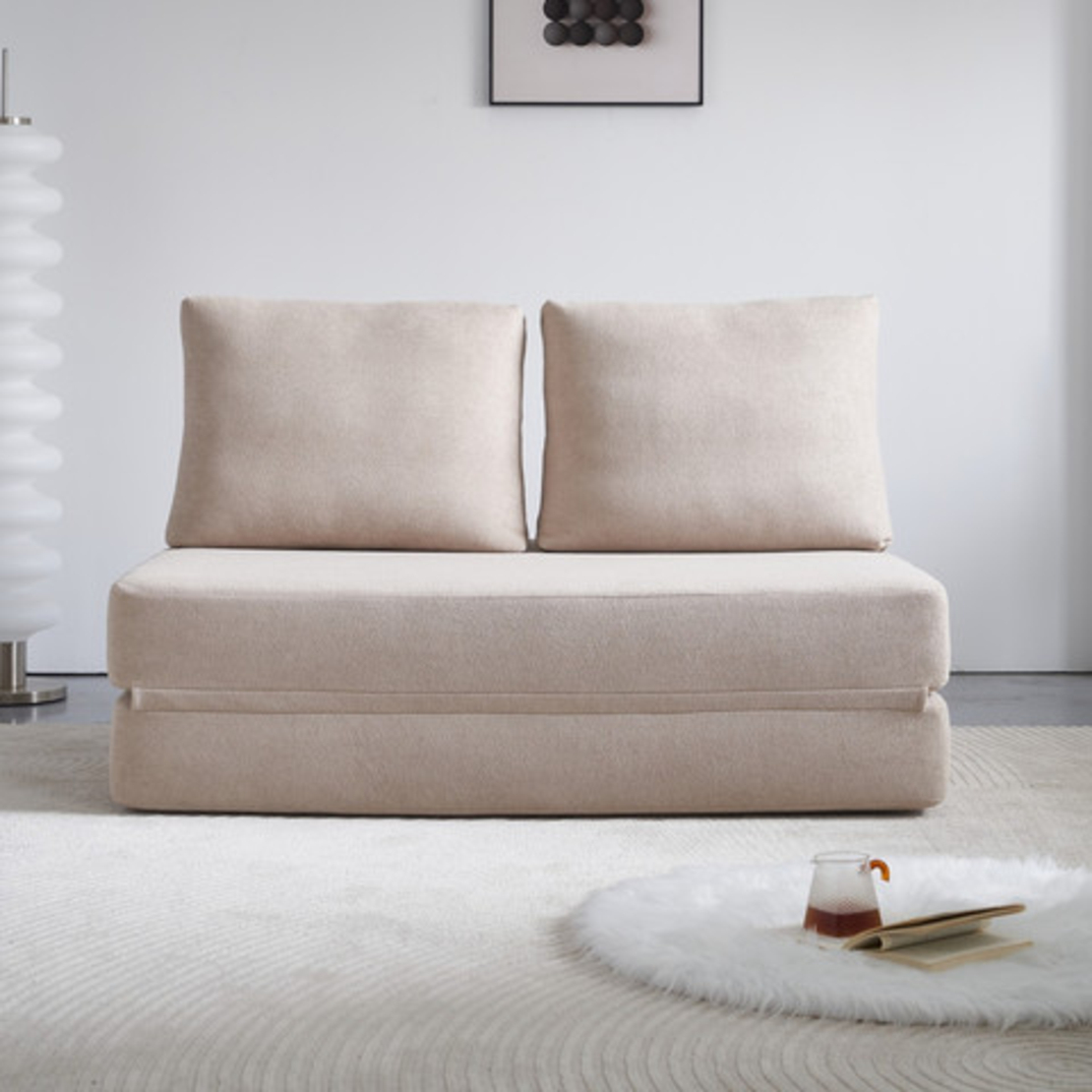 ספה דו-מושבית נפתחת למיטה זוגית דגם קסנדרה CASSANDRA חום בהיר (בז')