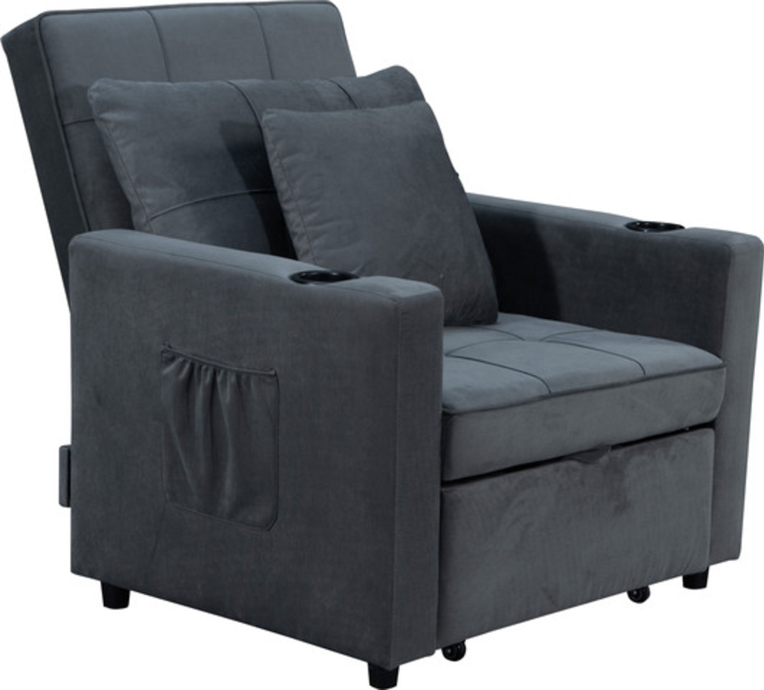 כורסת מיטה נפתחת דגם ליבורנו Livorno אפור כהה