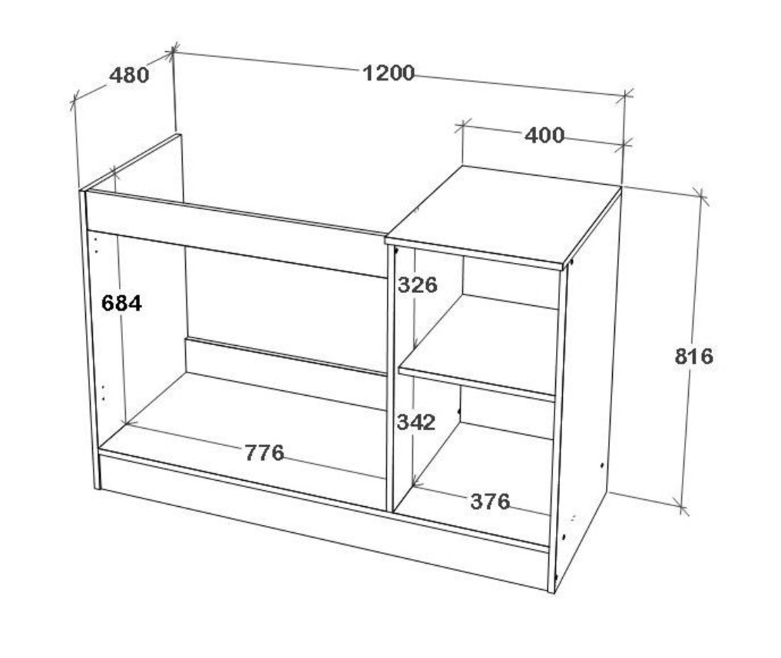ארון מטבח מודרני ברוחב 1.2 כולל כיור נירוסטה דגם שירה