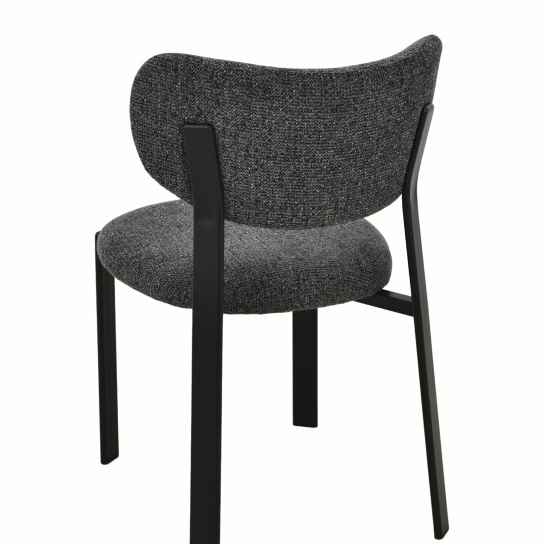 זוג כסאות לפינת אוכל מרופדים בד רחיץ דגם דורי רגל שחורה