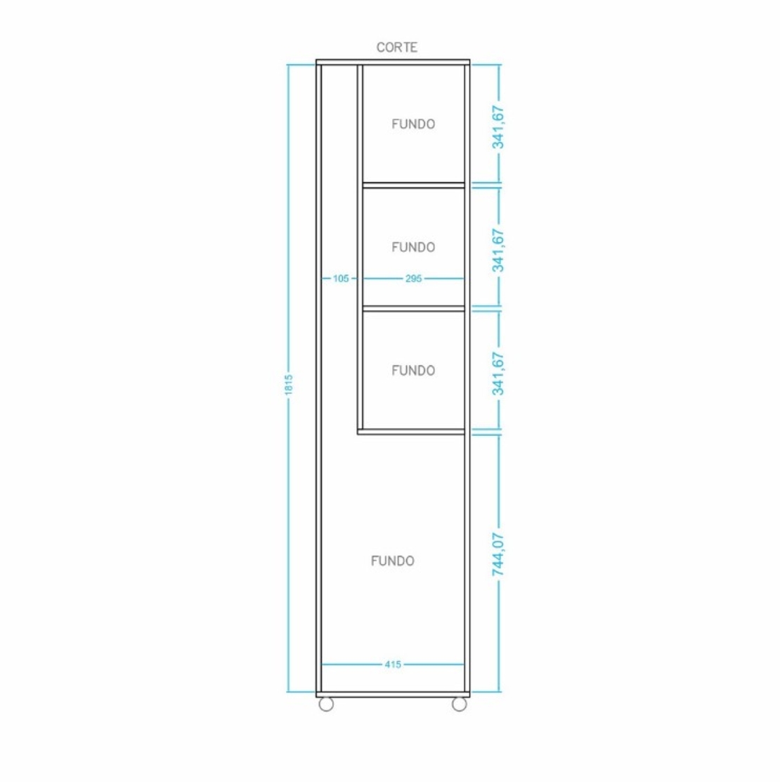 ארון שירות רב שימושי על גלגלים דגם סטן STAN