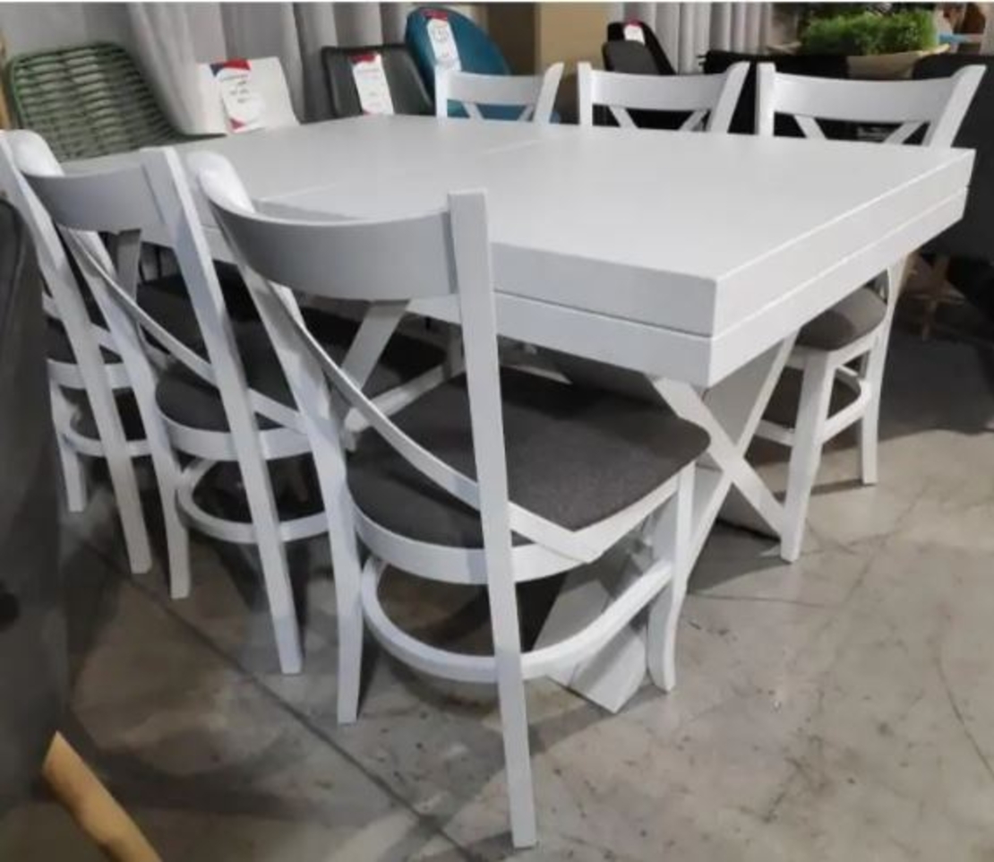 שולחן פינת אוכל נפתח לרוחב 3.5 דגם שנגחאי לבן