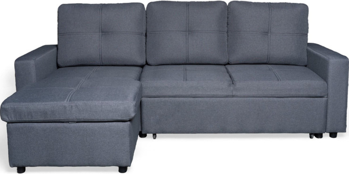 ספה פינתית עם ארגז מצעים דגם מודנה Modena אפור כהה