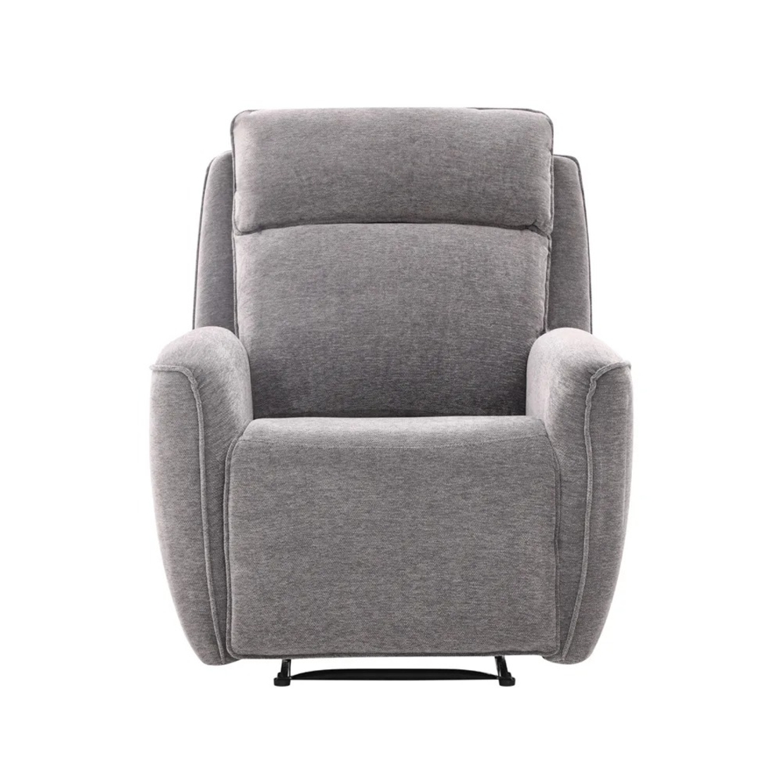 כורסת טלוויזיה מתנדנדת מרופדת בד רחיץ עם הדום נשלף דגם פיראוס אפור