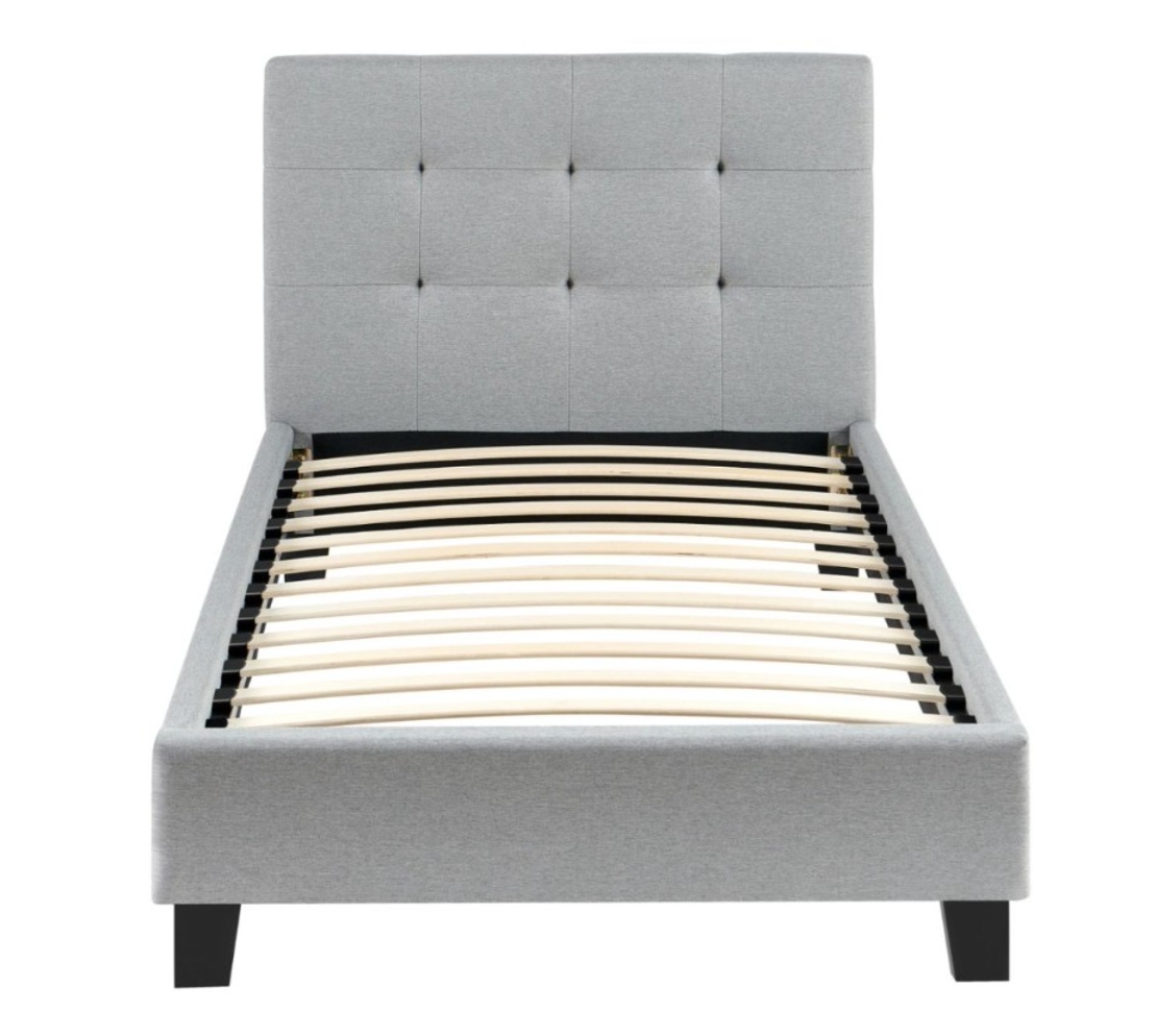 מיטת יחיד מרופדת למזרן 90×190 דגם פנטזי אפור