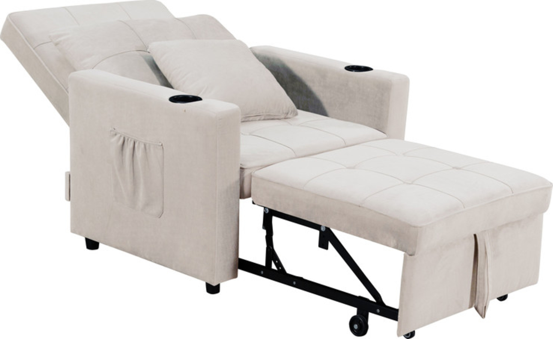 כורסת מיטה נפתחת דגם ליבורנו Livorno אפור בהיר