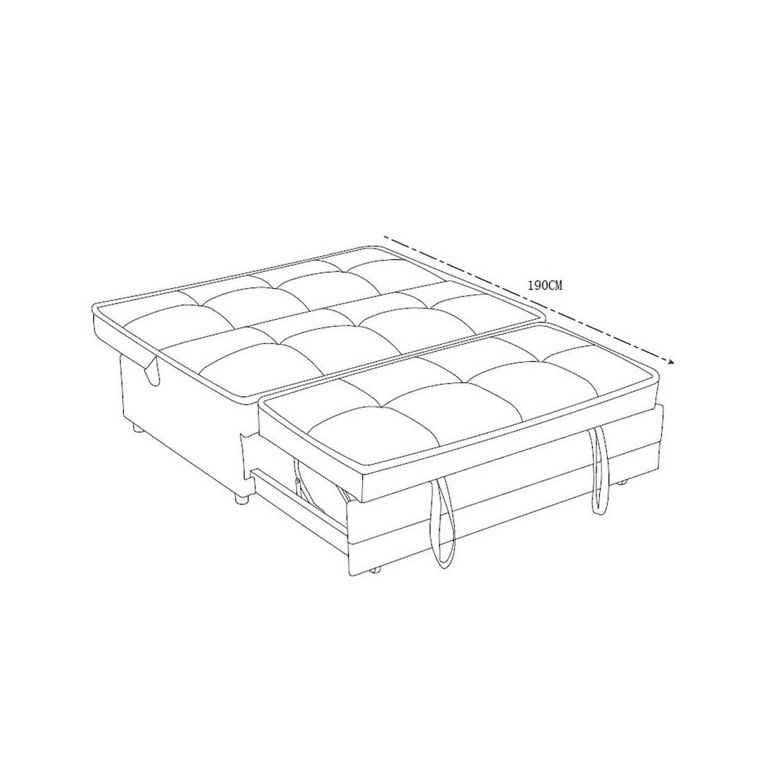 ספה דו מושבית נפתחת למיטה זוגית דגם סטורו SATORO ב'ז