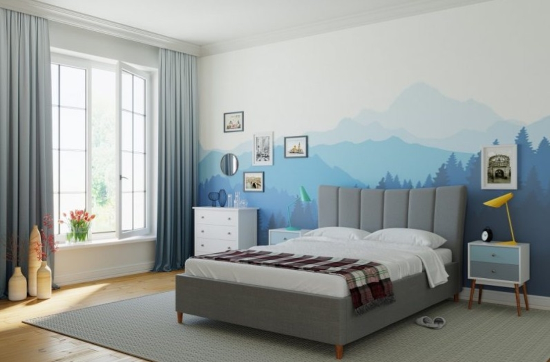 מיטה זוגית מבד איכותי רחיץ ודוחה כתמים דגם טרזה