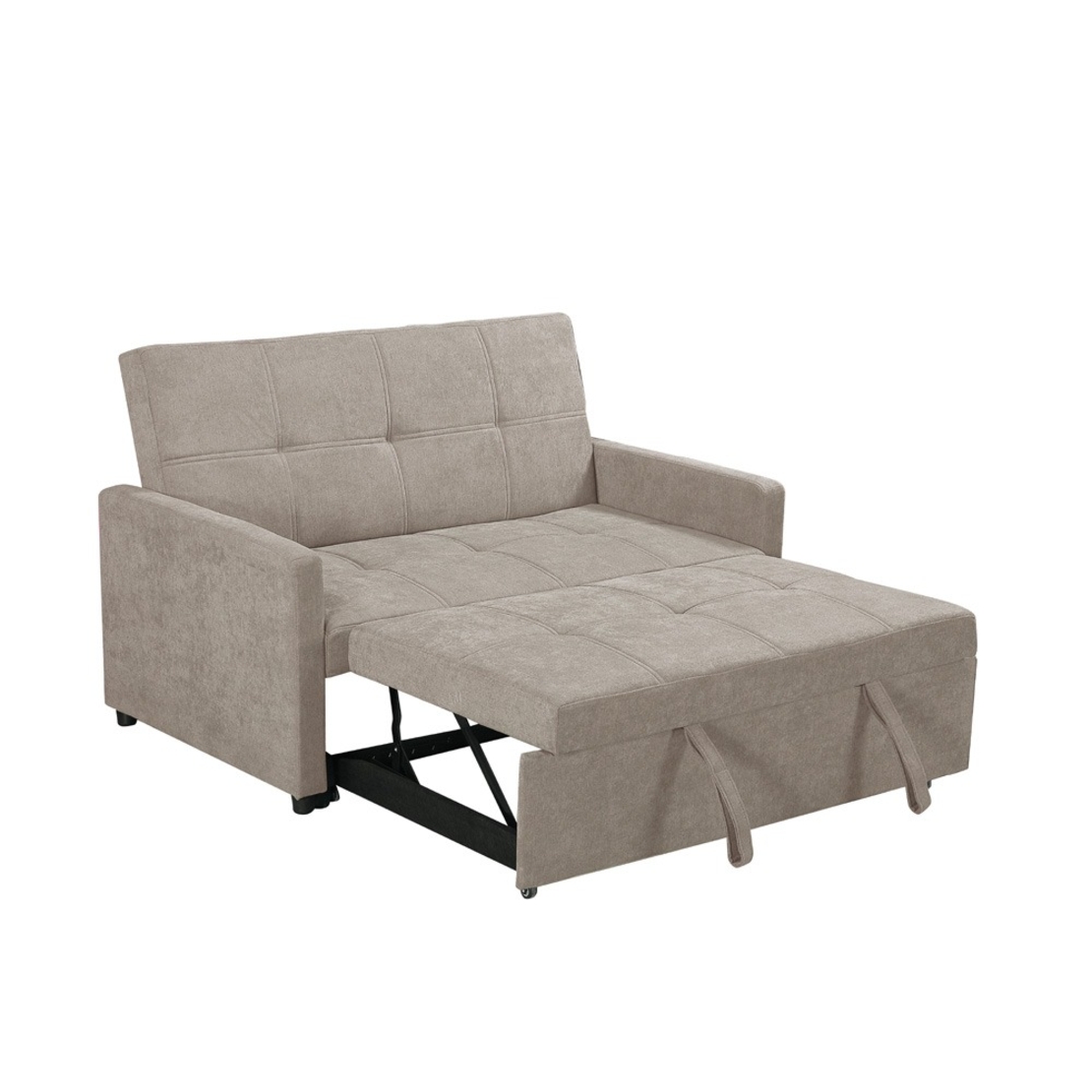 ספה דו מושבית ברוחב 140 נפתחת למיטה רחבה עם ראש מתכוונן דגם אורטל קפוצ'ינו