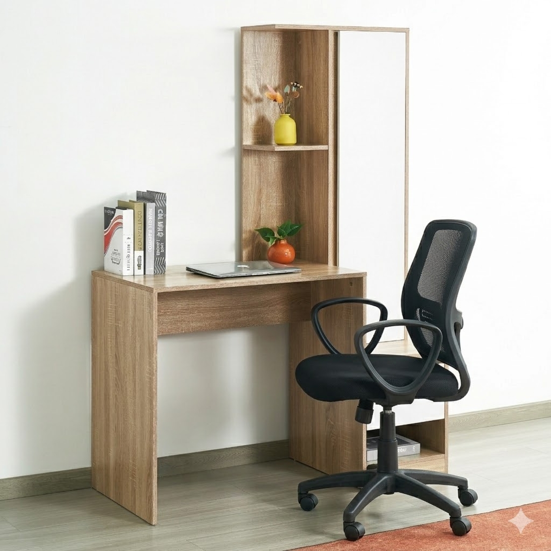 עמדת עבודה כוללת שולחן ארון מדפים ושידת אחסון דגם בולצאנו BOLZEN