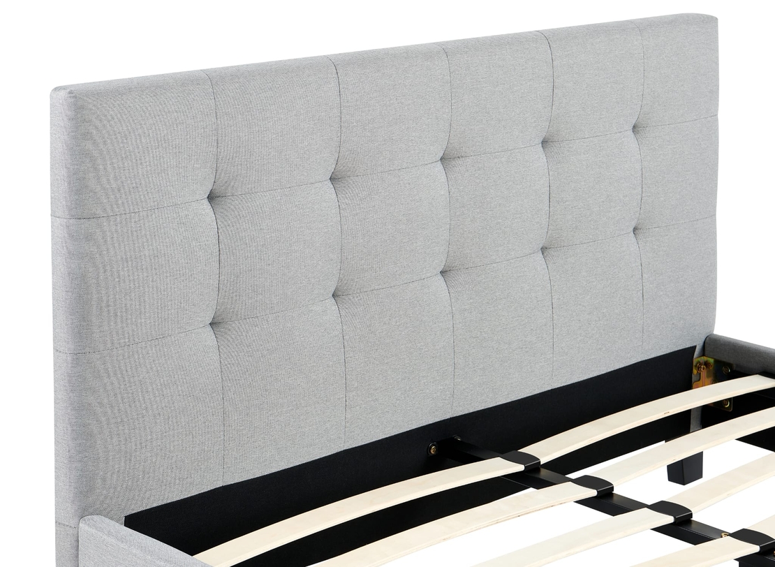 מיטה זוגית מרופדת למזרן 160×200 דגם פנטזי אפור