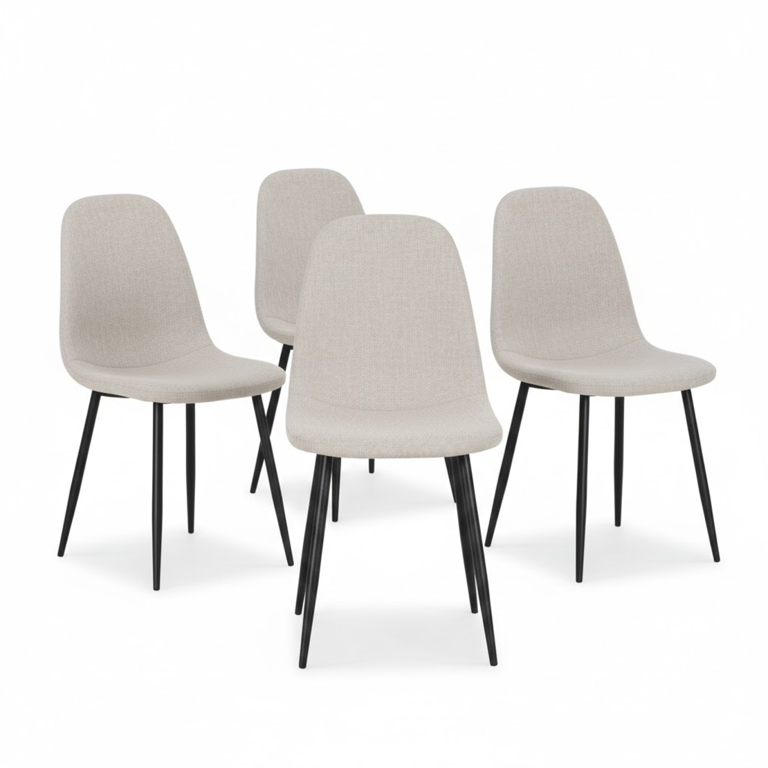 פינת אוכל קומפקטי שולחן ו4 כסאות מרופדים דגם לואיס LEWIS כסא בז'