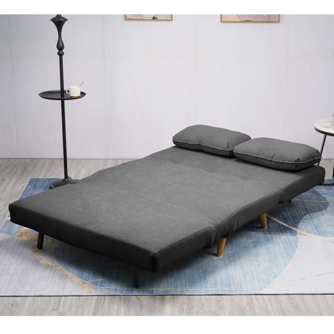 ספה ברוחב 120 נפתחת למיטה מרופדת בד רחיץ דגם נינט אפור