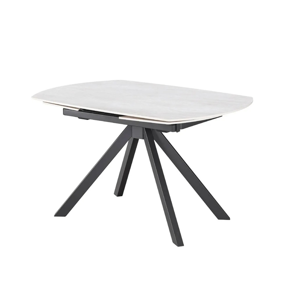 שולחן אוכל אבן קרמית נפתח עם רגלי ברזל דגם טייפון סהרה