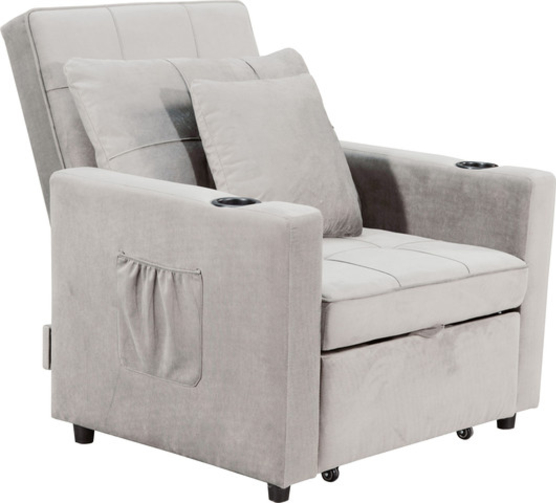 כורסת מיטה נפתחת דגם ליבורנו Livorno אפור בהיר