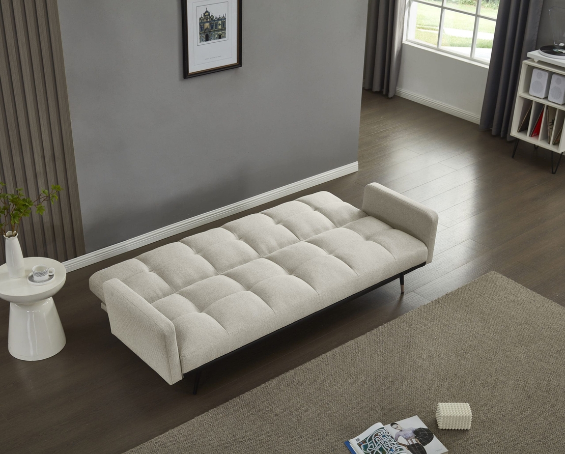 ספה נפתחת למיטה מבד אריג רחיץ ודוחה כתמים דגם בריסל בז