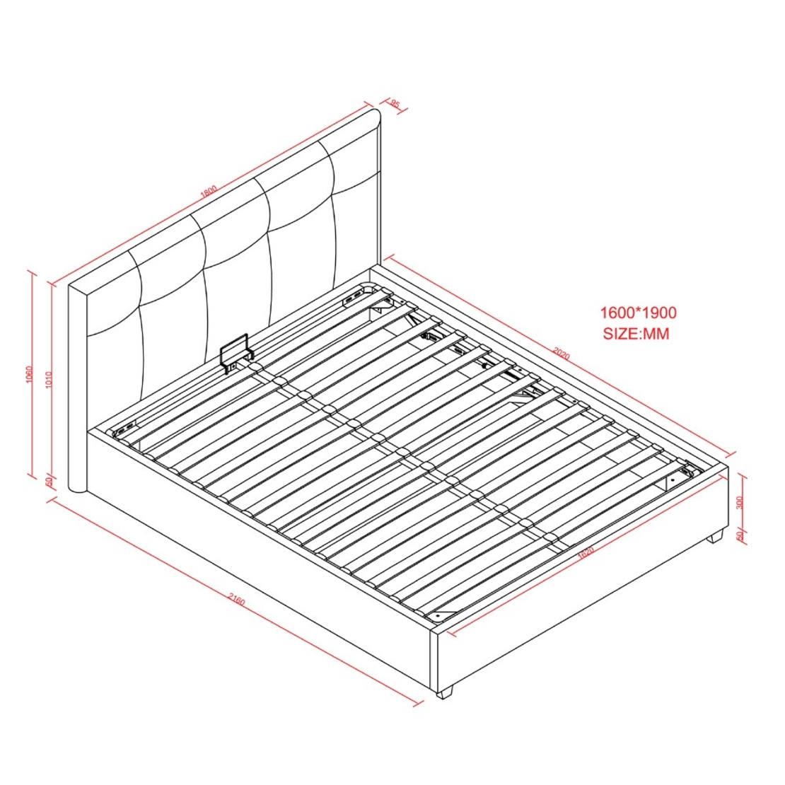 מיטה זוגית מעוצבת בריפוד בד קטיפתי עם ארגז מצעים מעץ דגם ברזיל שחור