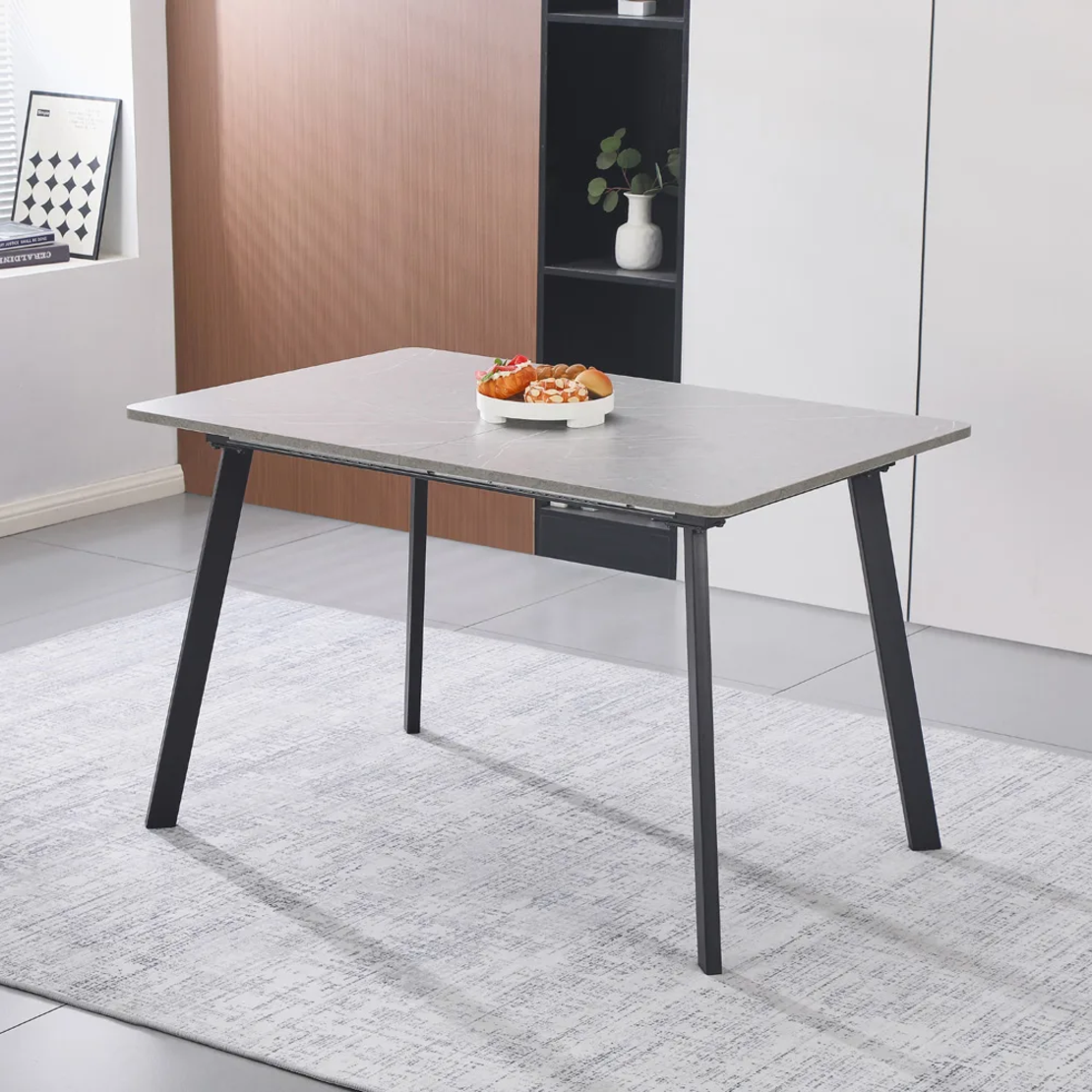 פינת אוכל נפתחת כולל ו-4 כסאות מרופדים דגם רומי אפור-שירה