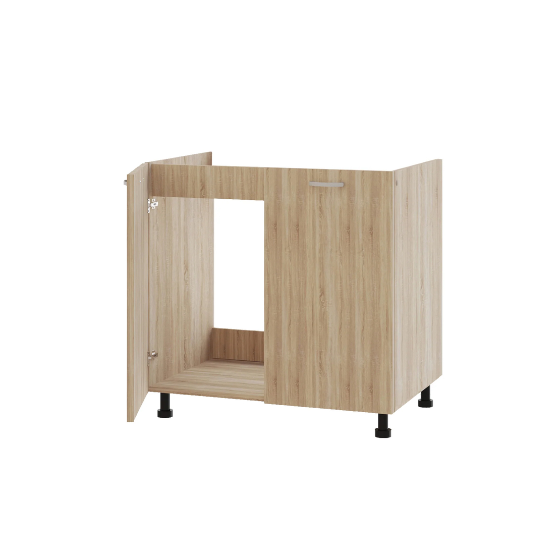 ארונות מטבח מודרני ברוחב 80 כולל כיור נירוסטה דגם מליבו Malibu אלון