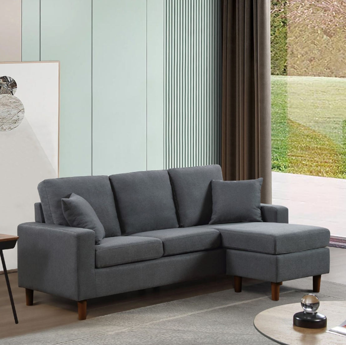 מערכת ישיבה פינתית קומפקטית ומודולארית דגם אורבן URBAN אפור כהה