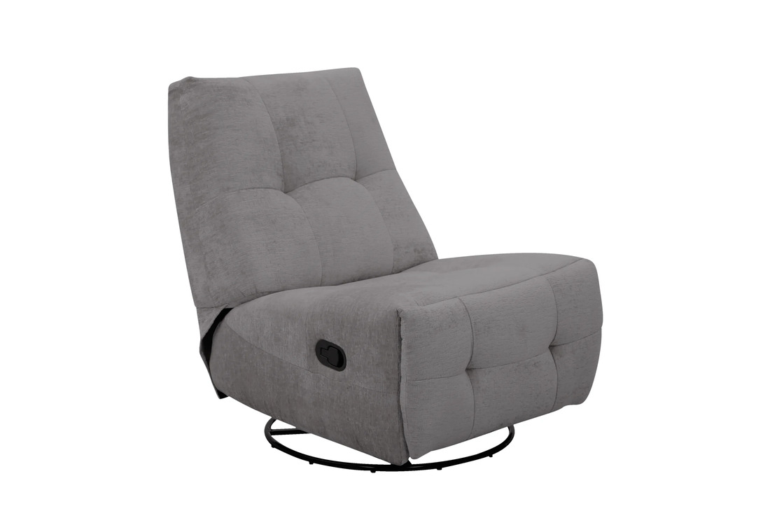 כורסת טלוויזיה מסתובבת עם מנגנון נדנוד והדום נשלף דגם ליאור אפור