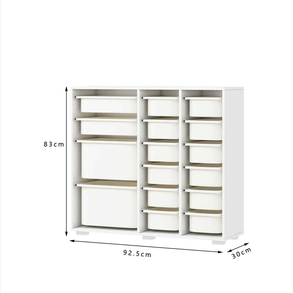 שידת איחסון מכלים רחבה בגוון לבן דגם דול DOOL