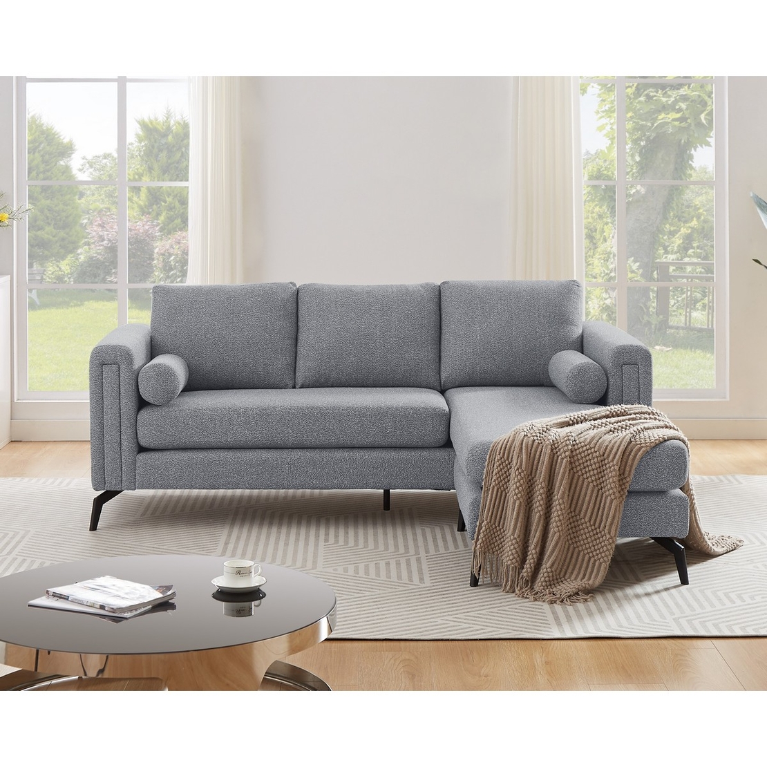 סלון פינתי עם פינה מתחלפת דגם ווגה VEGA אפור