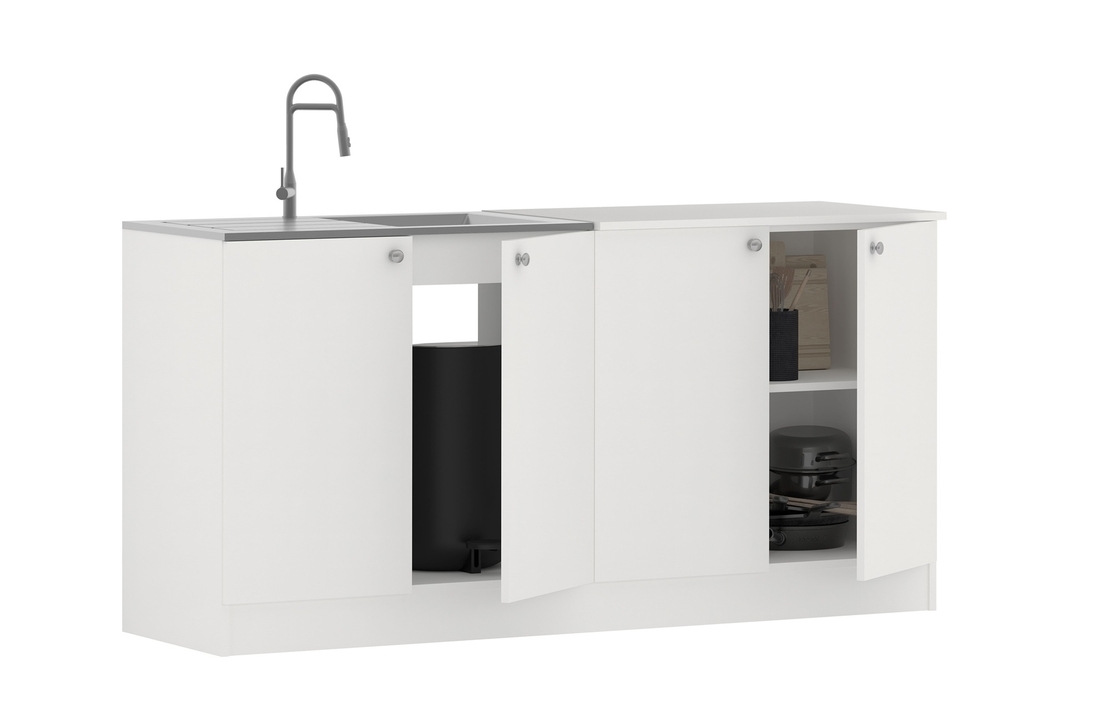 ארון מטבח מודרני ברוחב 1.6 כולל כיור נירוסטה דגם סיגלית