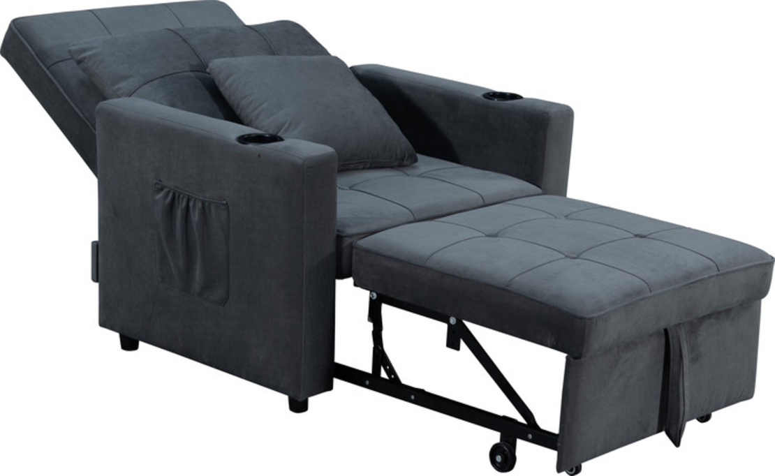 כורסת מיטה נפתחת דגם ליבורנו Livorno אפור כהה